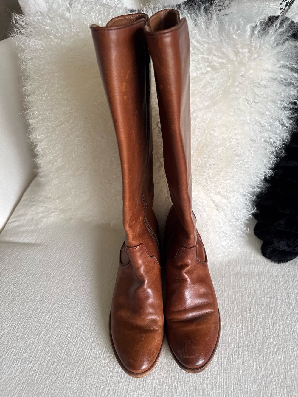 Frye Tall Leather Riding Boots - Brown